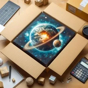 Un colis ouvert montre une fenêtre sur le monde